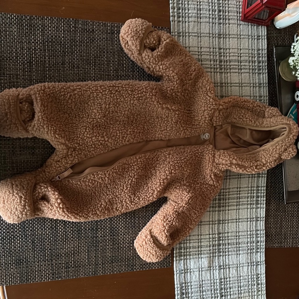 Cozy Brown Sherpa Kids One Piece